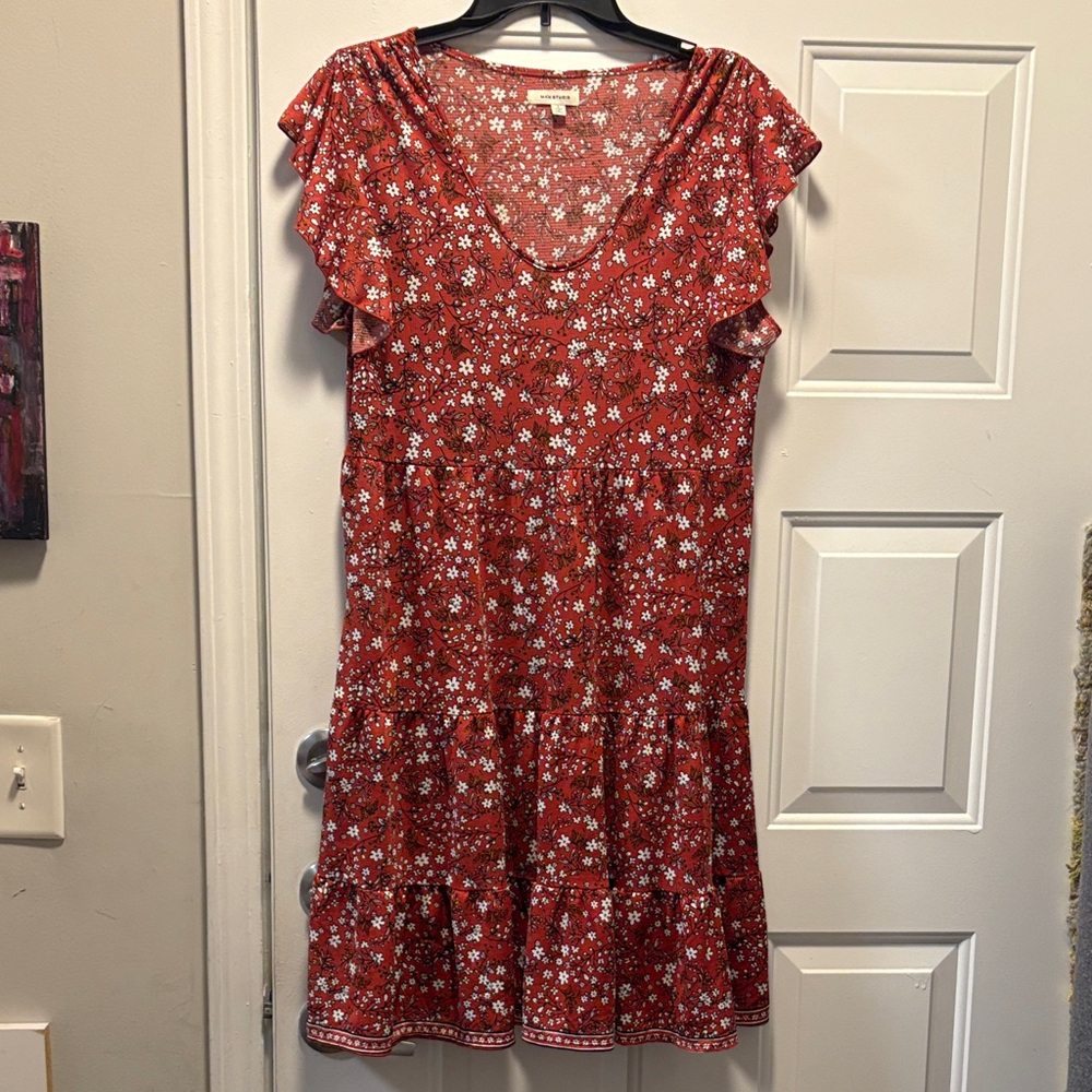 Max Studio Red Floral Mini Dress